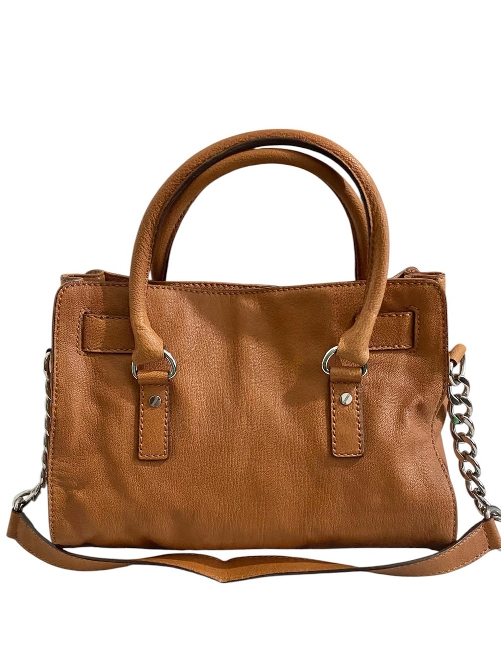 Michael Kors Hamilton Handbag w/ Shoulder Bag Strap Y2K Saffiano Leather Brown - Picture 2 of 11